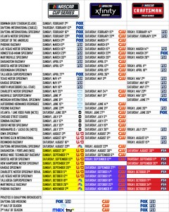 2025 NASCAR SCHEDULES